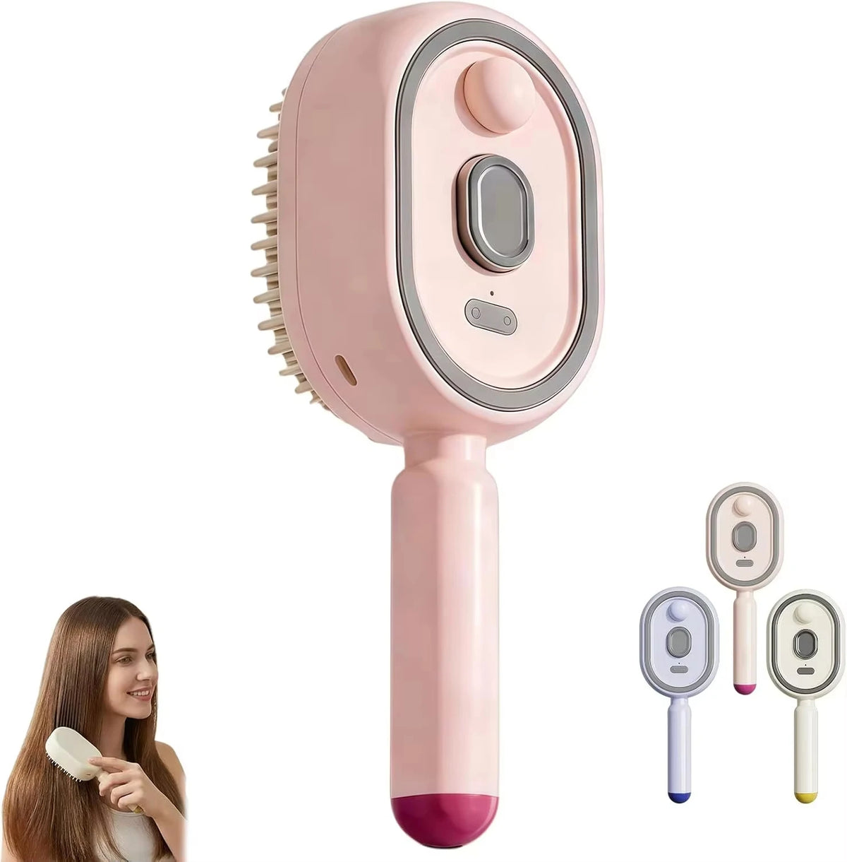 3 in 1 Electric Spray Air Cushions Massage Comb Self Cleaning Steam Essential Oil Brush Rechargeable Spray Scalp Massager Combs