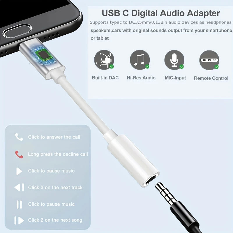 USB-C to 3.5mm Audio Adapter