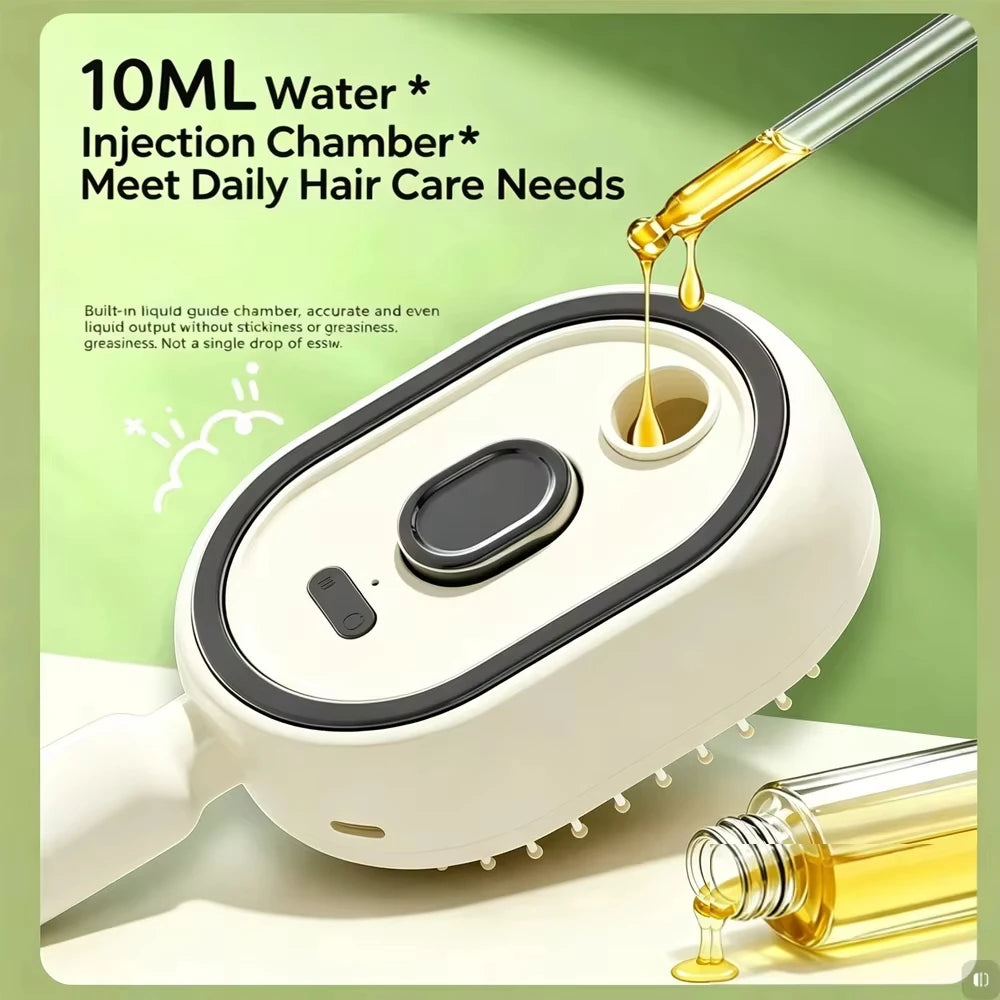 3 in 1 Electric Spray Air Cushions Massage Comb Self Cleaning Steam Essential Oil Brush Rechargeable Spray Scalp Massager Combs