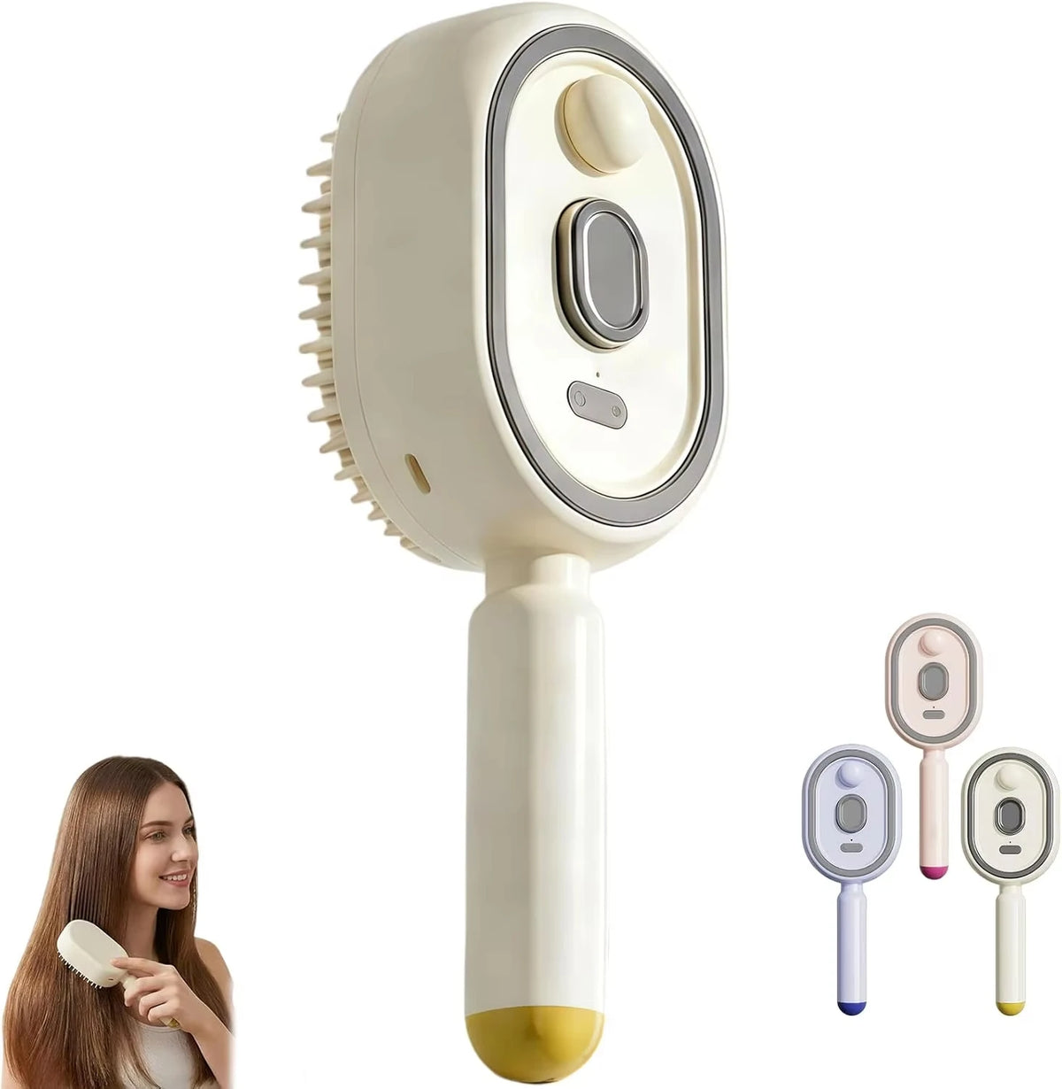 3 in 1 Electric Spray Air Cushions Massage Comb Self Cleaning Steam Essential Oil Brush Rechargeable Spray Scalp Massager Combs